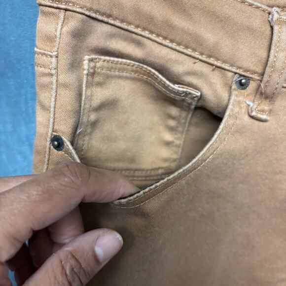 W62 Skinny Pants Chino Womens 14 Plus Size Work Casual Comfy Preppy Camel Brown - Picture 8 of 12